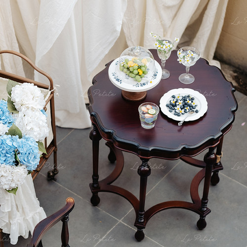 悦澜居中古休闲茶几边几复古家用下午茶桌客厅书房餐厅咖啡厅餐桌