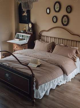 LaPetite悦澜居[遇见爱丽丝]铁艺复古中古双人床网红公主床法式床