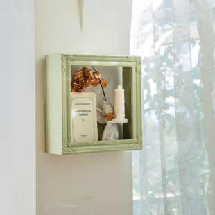 悦澜居中古墙面装 饰置物柜桌面手办香薰陈列架玩具摆件收纳展示柜