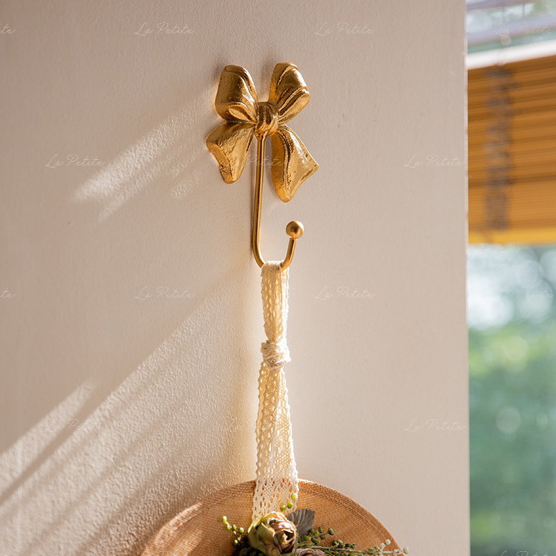 悦澜居装饰挂钩墙面收纳中古蝴蝶结单钩玄关卧室书房铁艺复古金色,家居饰品,装饰挂钩,淘宝优惠券,粉丝福利购,淘宝优惠卷