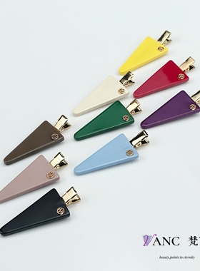 简约百搭三角形边夹  醋酸多巴胺可爱甜美气质复古发夹无痕刘海夹