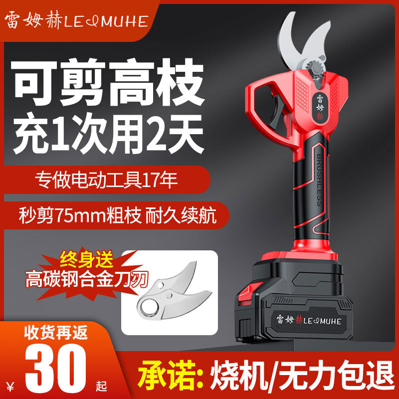 电动修枝剪果树充电式修剪树枝专用剪刀锂电园艺剪高枝剪子加长
