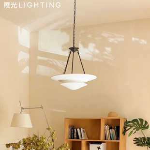 美式 客厅餐厅石膏全铜吊灯设计师复古别墅卧室房间主灯 vc轻法式