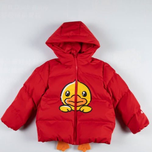 B.DUCK小黄鸭儿童羽绒服短款加厚保暖外套翅膀可以飞动