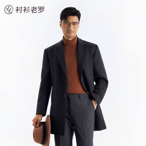 衬衫老罗[门店同款]大师五号羊毛大衣中长款毛呢外套259Y0C509M