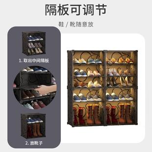 透明防尘鞋 柜 架家用宿舍多层收纳盒可移动塑料鞋 柜收纳简易鞋
