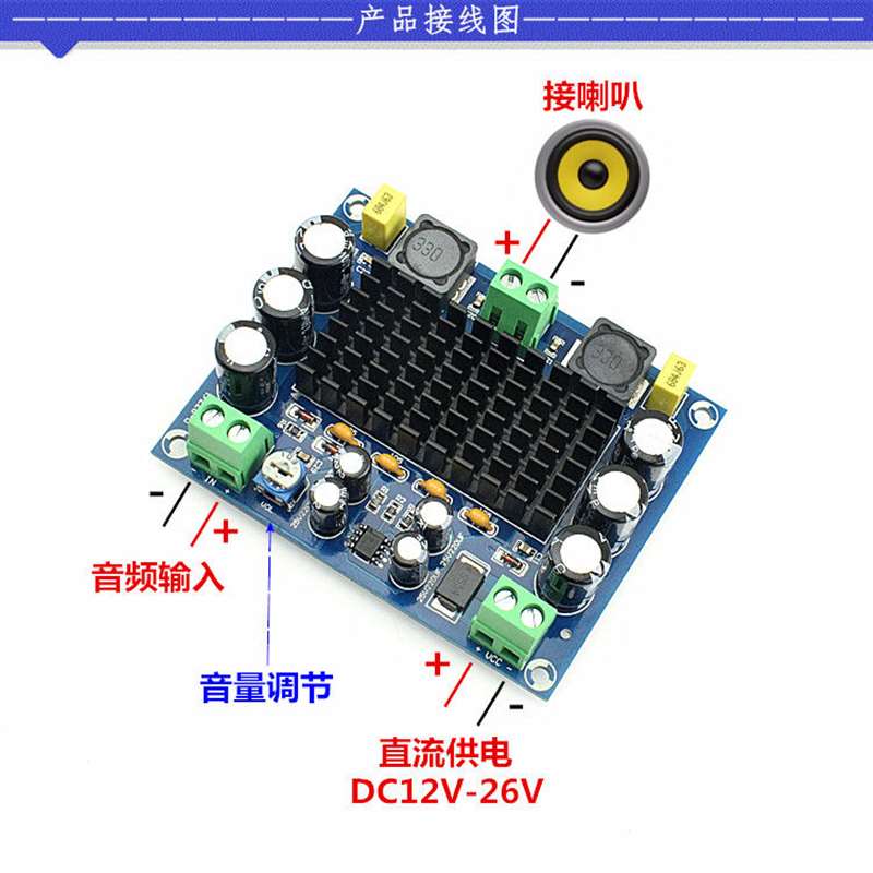 定制YX593单声道150W数字功放板TPA3116DA数字音频放F大模块板12-