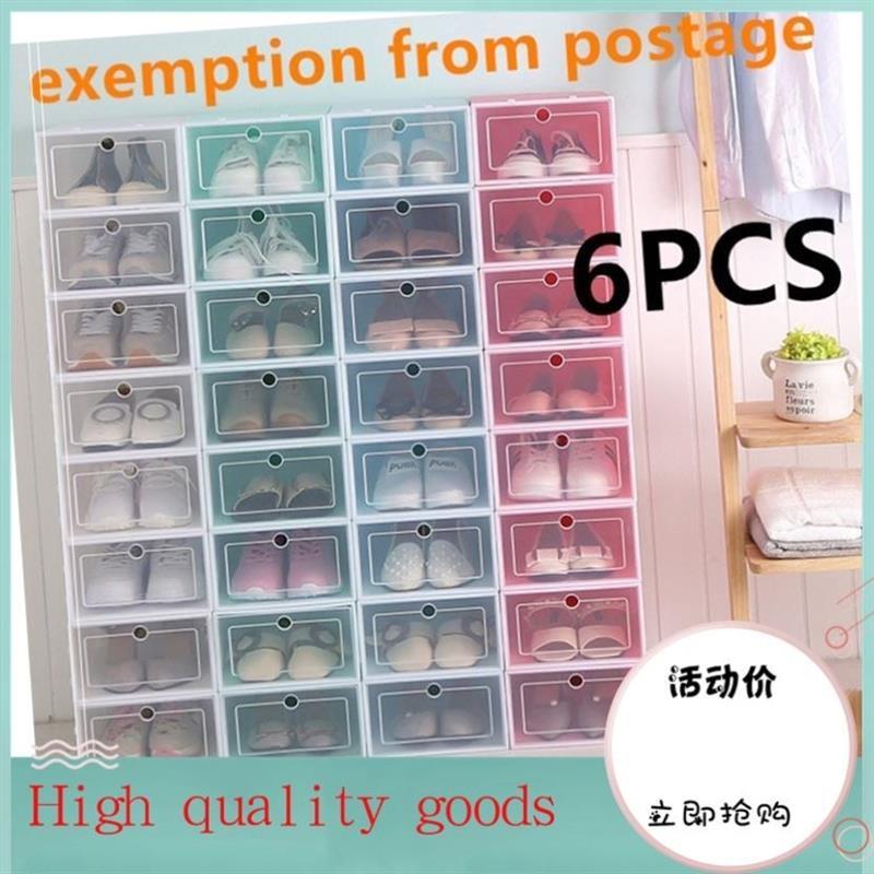 new 6 PCS Transparent shoe box shoe storage  shoe rack shoe