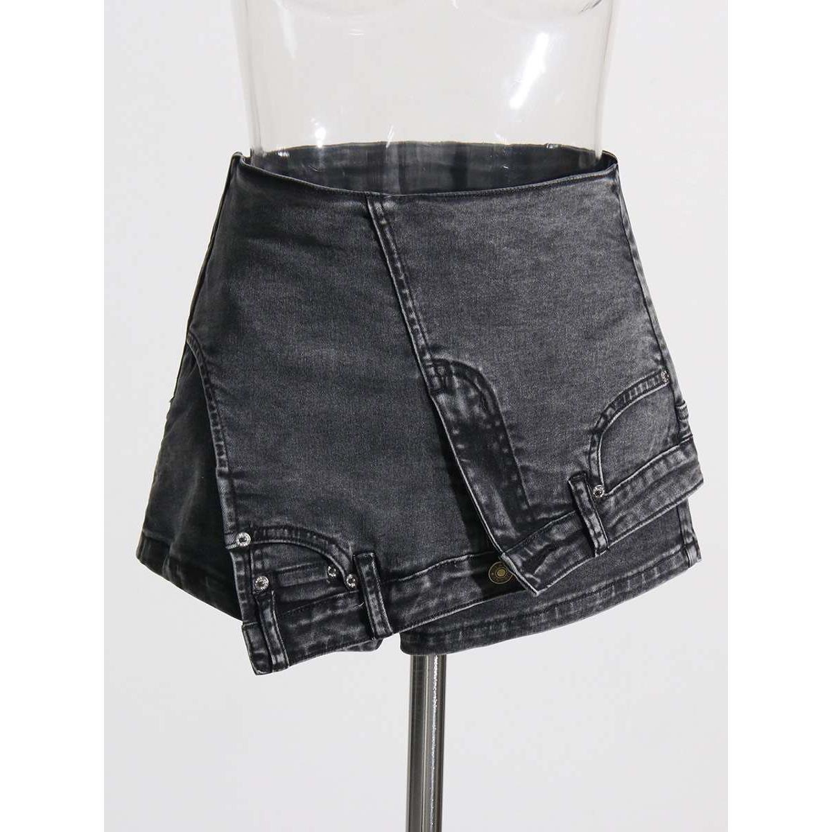 Personalized steet denim stitching shorts, summer new style,