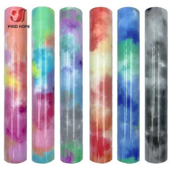 Clouds Rainbow Heat Transfer Vinyl Tie Dye Iron on Tshirt
