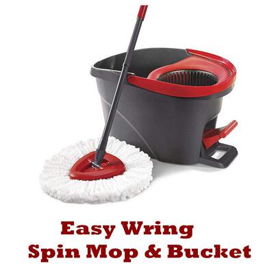 Spin Mop Bucket Floor Cleaning Easy wring Replacement Heads