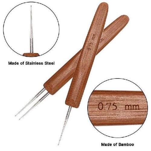 1pc Professional Dread Crochet Hook 0.75Mm Wooden