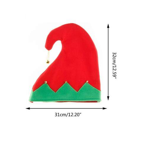 Curled Top Hats in Green Red Santa Christmas Elf Hat Xmas