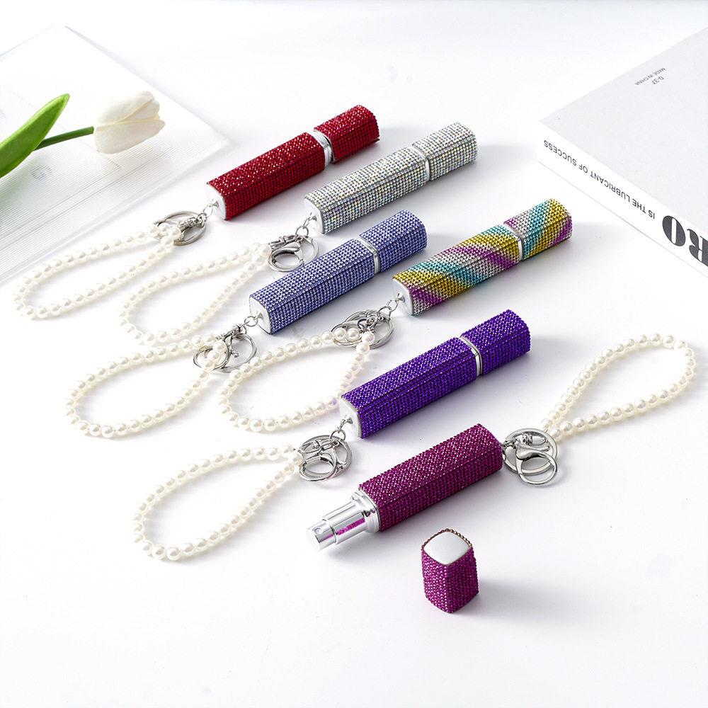 Diamond set 10ml perfume dispenser key chain belt香水分装瓶