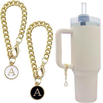 2pcs Letter Charm Accessories for Cup Initial Name I