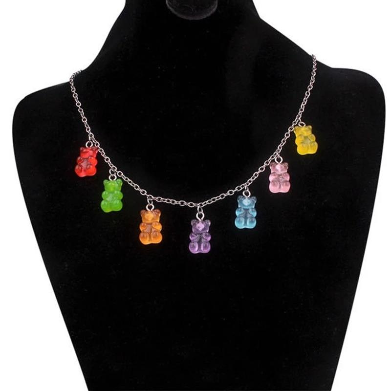 Handmade 33 Colors Cute Judy Cartoon Bear Chain Necklaces,