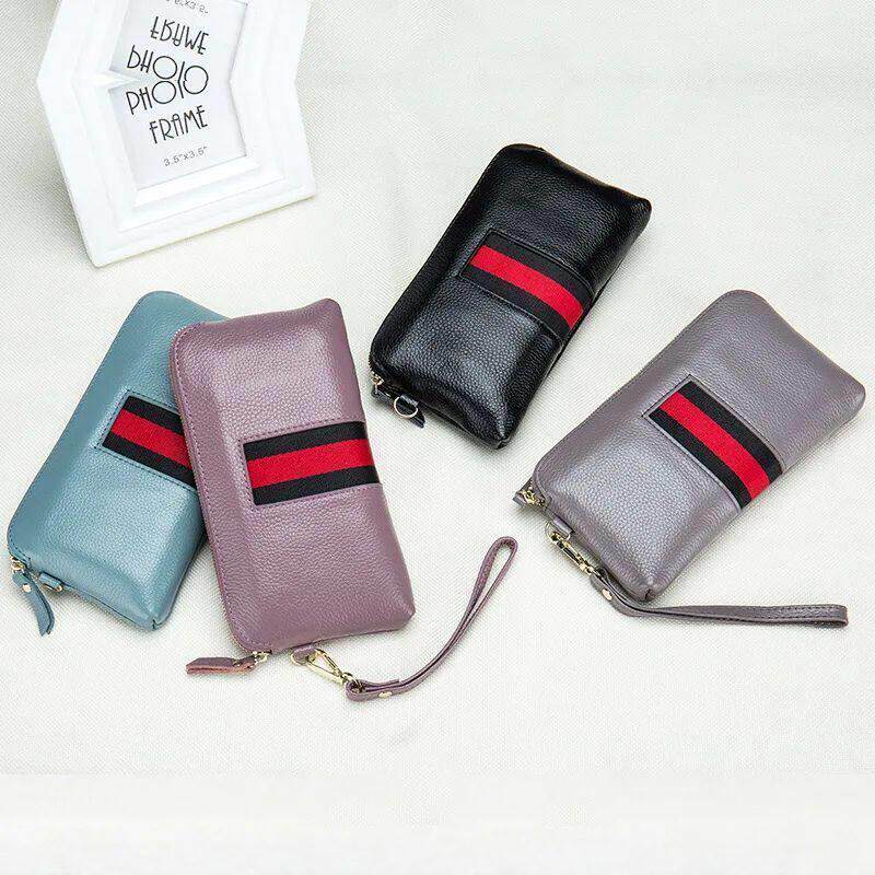 Fashion Genuine Leather Women Clutches Bags Lady Zipper Hand