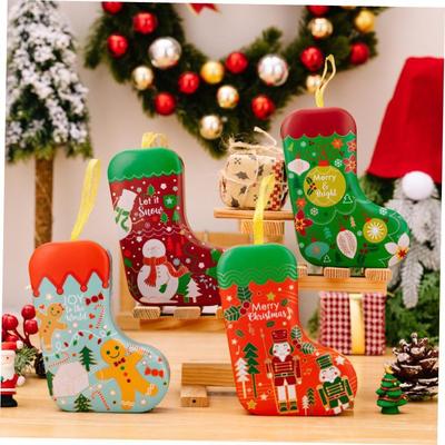 christmas decoration Tinplate gift box candy jar pendant