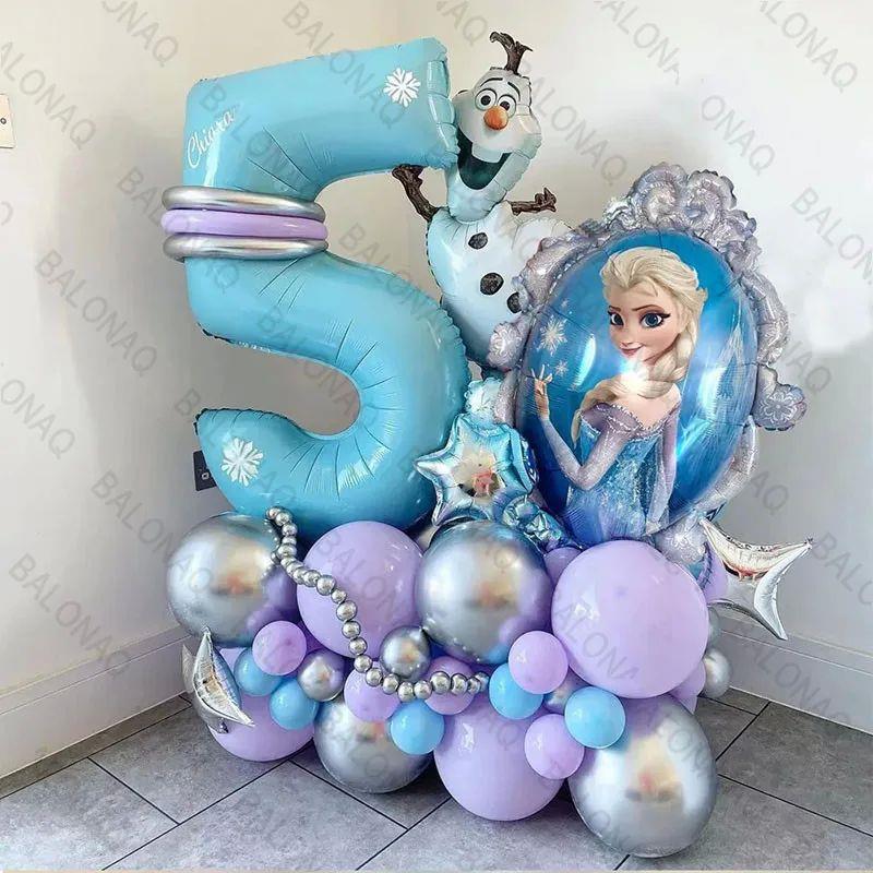 28pcs Frozen Foil Balloons Set Elsa Princess Cartoon Theme P