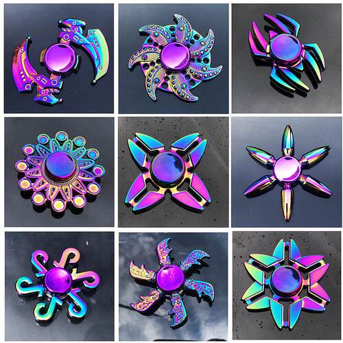 Metal Rainbow Fidget Spinner Colorful EDC Hand Spinner Anti-