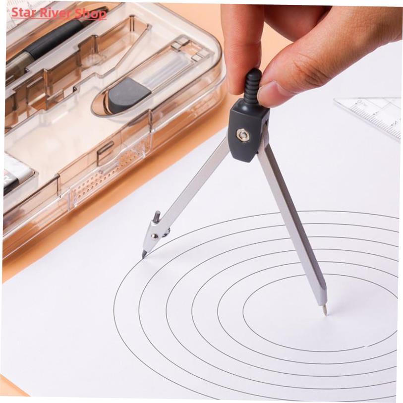 8 Pcs/Set Compass Ruler Set Protractor Drawing Triangle Eras
