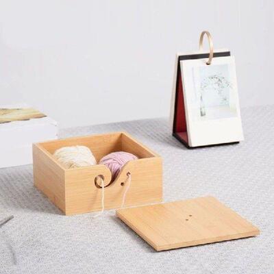 18*18*9cm Yarns Storage Wooden Case with Lid Creative