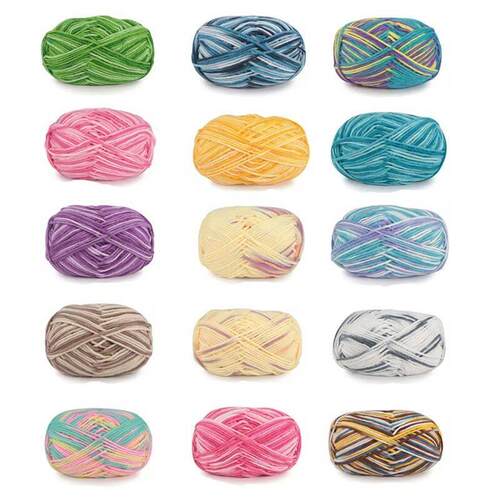 Tie Dyed Milk Cotton Thread 5 Strand 2.5mm Baby Velvet Croch