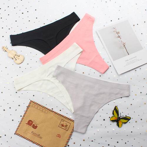 Seamless Silk Underwear Panties Sexy Thongs g String 无缝T裤