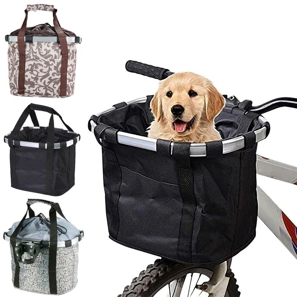Bicycle Front Basket Bike Small Pet Dog Carry Pouch 2in1 Det