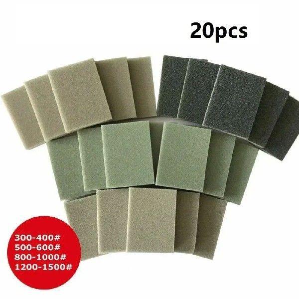 10/20Pcs Sandpaper Sponge Pads Grits