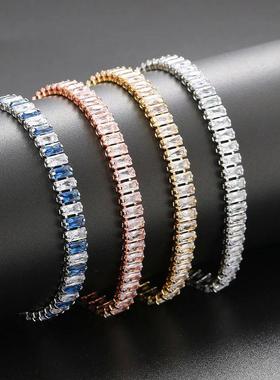 Iced Out Zircon Tennis Bracelet For Women Luxury Crystal Bra