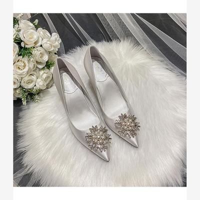 Wedding Shoes White High Heel Women Party Evening Heels Pump