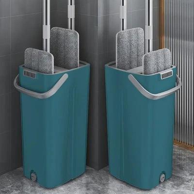 Floor Mops with Bucket Thickened Wet and Dry Lazy Flat Mop M