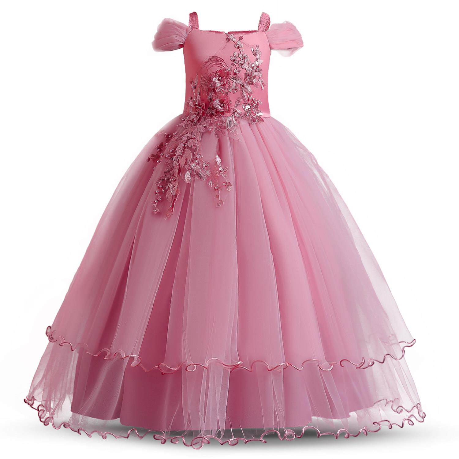 Kid Wedding Dresses for Girls Elegant Flower Princess Long G