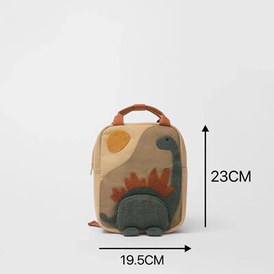 Baby Toddler Cartoon Dinosaur Backpacks With Zipper Soft Col