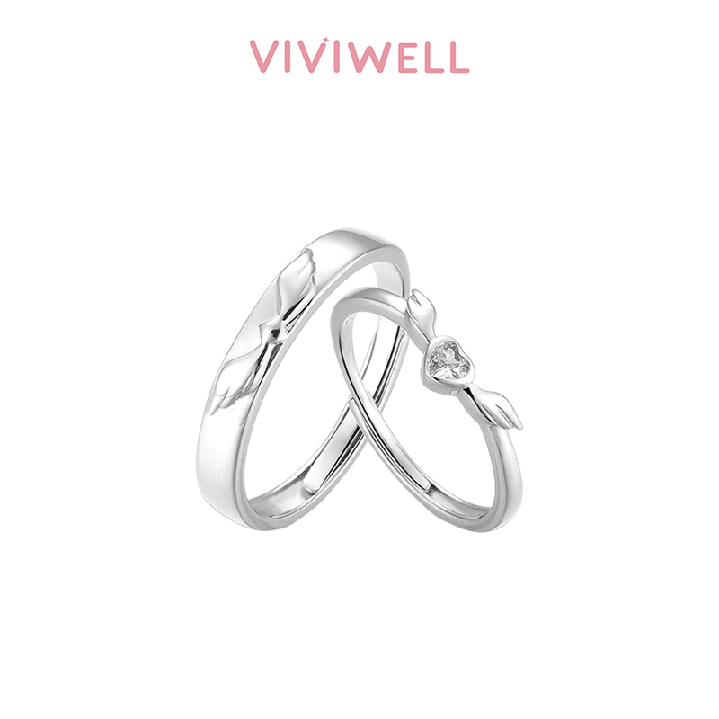 VIVIWELL薇薇尔 天使之翼情侣对戒简约百搭小众设计高级气质戒指