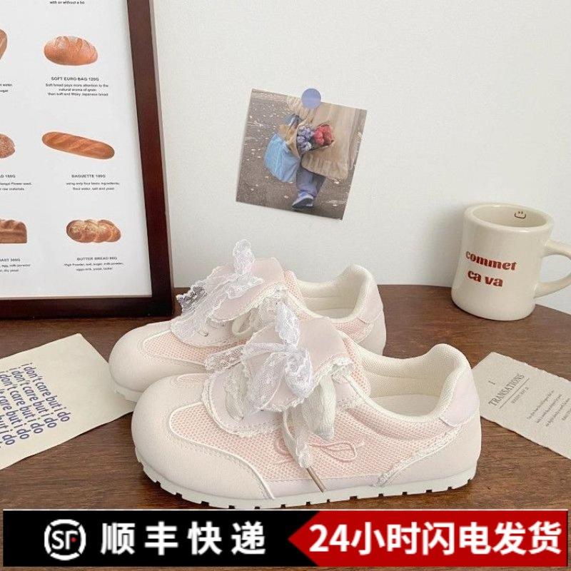 多巴胺仙女风厚底泡芙鞋女2025年春夏季新款轻便小白鞋板鞋德训鞋