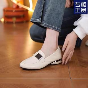 软皮软底妈妈鞋 2025夏季 女百搭浅口一脚蹬豆豆鞋 新款 透气工作单鞋