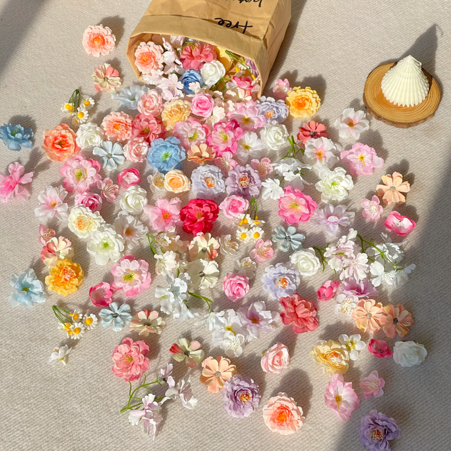 花朵diy材料仿真花头混搭手工材料手作簪花头饰花环发簪裙撑装饰