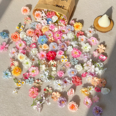 花朵diy材料仿真花头混搭手工材料手作簪花头饰花环发簪裙撑装饰