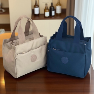 上班通勤便当包手提包女帆布大容量保温饭盒袋外出手拎防水妈咪包