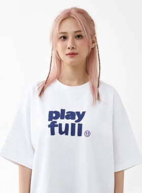 【PLAYFULL贪玩】LOGO短袖 夏季日常印花运动宽松情侣字母百搭T恤