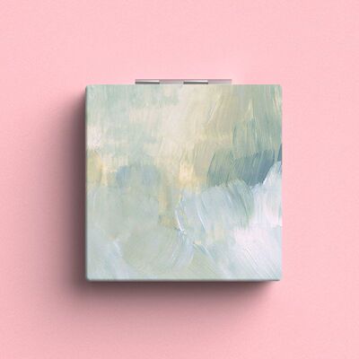 ins抽象简约方形化妆镜便携可折叠学生宿舍桌面补妆小镜子随身带