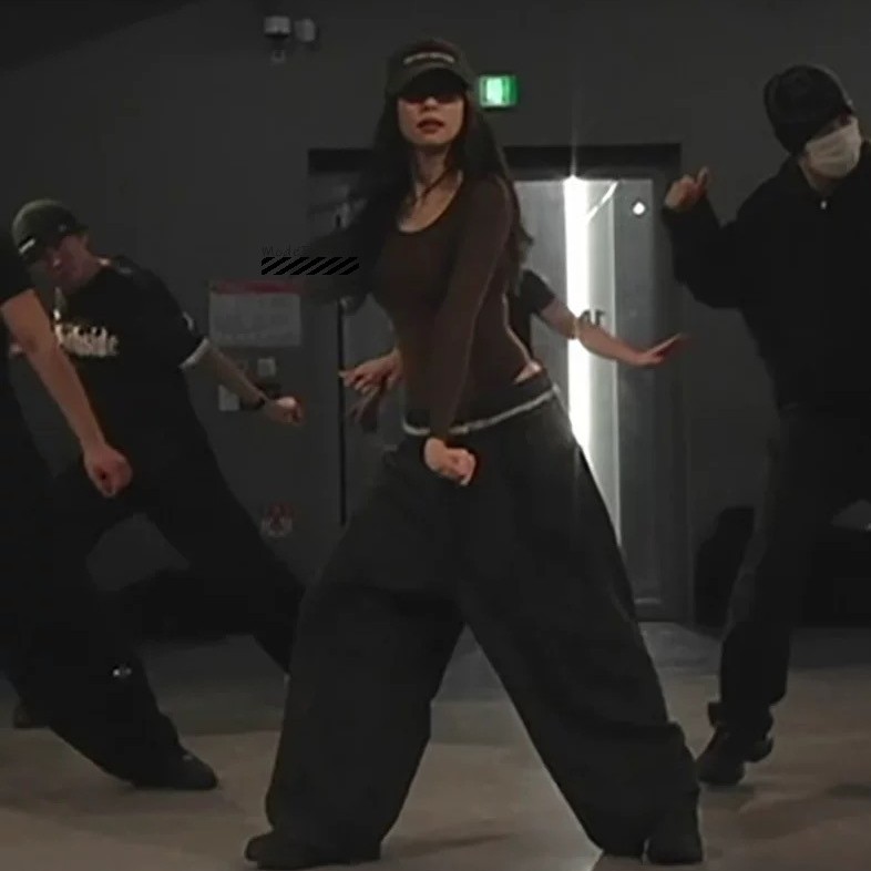 毛边宽松直筒休闲裤牛仔裤