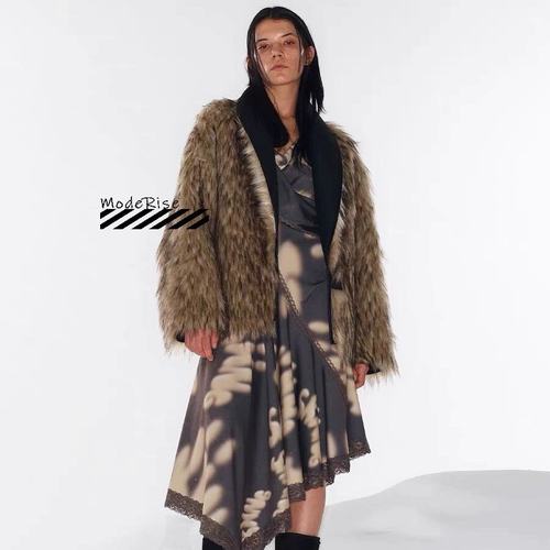 人造仿皮草双面穿夹克长袖外套虞