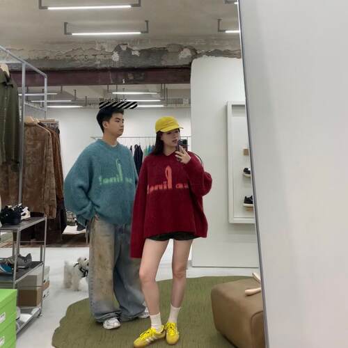正品现货 MARTINE ROSE毛衣24新款羊驼毛圆领套头针织衫男女