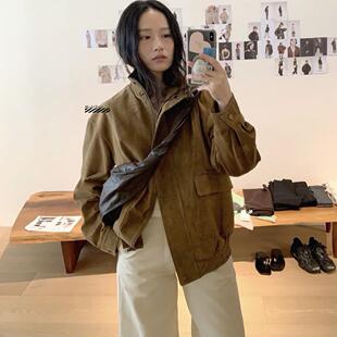 清仓正品速发 monoha 复古美拉德绒面麂皮夹克高级感百搭皮衣外套