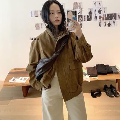 绒面麂皮夹克高级感百搭皮衣外套