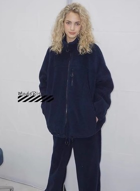 买手店速发 Matinkim 秋冬款后背logo摇粒绒毛绒拉链夹克外套男女