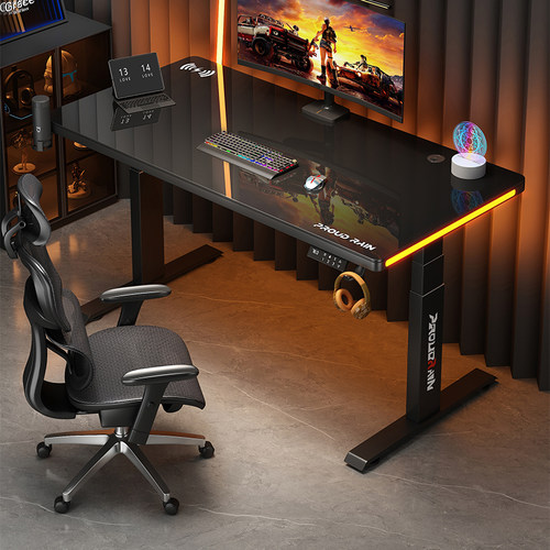 傲雨电动升降桌可升降电竞桌子